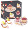 JANOD - Set à Thé Twist - 16 Accessoires en Bois et Feutrine - Jouet d'Imitation - Service à Thé Enfant - Jouet en Bois FSC - Dès 2 Ans, J06631