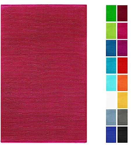 Lashuma Badvorleger 50x80 cm, Linz absorbierender Frottee Badezimmerteppich Purpur