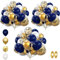Q-WOOFF Ensemble de Ballons Bleu Marine et Or, 60 Pièces de 12 Pouces, Guirlande pour Décoration d'Anniversaire et Baby Shower