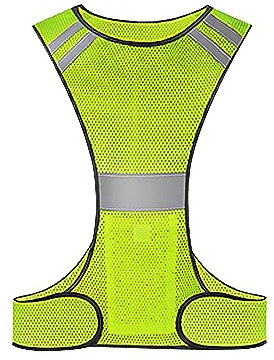 GOOFIT Reflektierende Weste, Hohe Sichtbarkeit, Atmungsaktive Weste, Leichte Weste, Einstellbare Reflektoren zum Laufen, Fahrrad, Radfahren und Joggen, für Männer Frauen