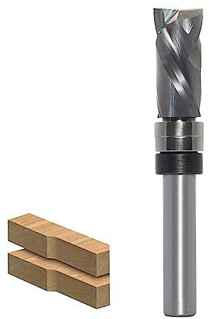 AKYLIN Spiral Bündigfräser 8mm Schaft,Up&Down Kompressions Cut Spiralfräser für Oberfräse,12 mm Schnittdurchmesser,25 mm Schnittlänge,Spiralgenutet Unten doppeltem Kugellager Holzfräser
