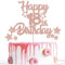 Gidobo 18th Birthday Cake Toppers, Rose Gold Glittery Cake Decorations with Stars, Eighteen Years Old Birthday Party Supplies for Girls