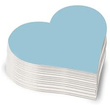 Bierdeckel Pappe Blanko I Untersetzer zum Bemalen Herz (50 Stück) für Gläser I Hellblaue Bierfilz Rohlinge unbedruckt (11,8 x 11,7 cm)