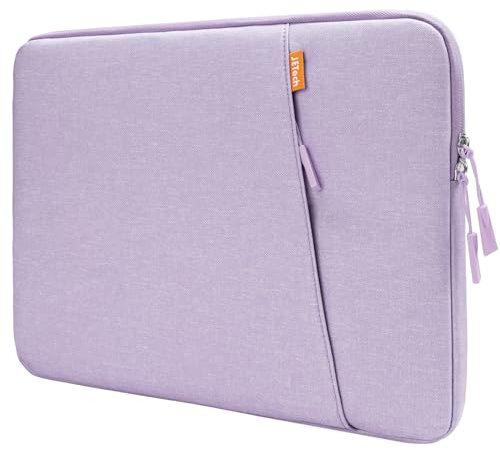 JETech Funda Portátiles para 14 Pulgadas MacBook Air/Pro, MacBook Pro M4 / M3 / M2 / M1 2021-2024, Estuche Bolsa Impermeable con Bolsillo, Compatible con 14 Pulgadas Notebook (Púrpura Claro)