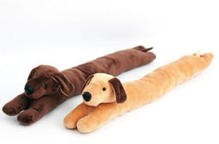 Marco Paul Sausage dog door draft excluder door stoppers - draught excluder for bottom of door draft excluder for windows heat saver for home Decorative wind stopper 85cm novelty door stops(Beige)