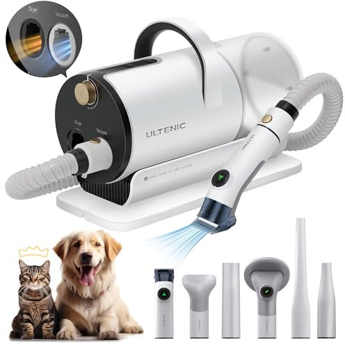 Ultenic P30 Combo Kit Toilettage Animaux 3 en 1, Aspirateur Poil de Chien 20Kpa, Sèche Cheveux pour Chien, Tondeuse Chien Chat Professionnelle, Silencieuse, 2L Ultra-Récipient pour Poil Long Epais