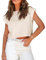Tankaneo Damen Kurzarm Crop Tops Sommer T-Shirts Rolled Dolman Sleeve Casual Rundhalsausschnitt Solid Short Basic Tees