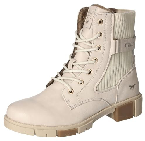 MUSTANG 1443-502, Scarponi con Lacci Donna, Avorio, 37 EU