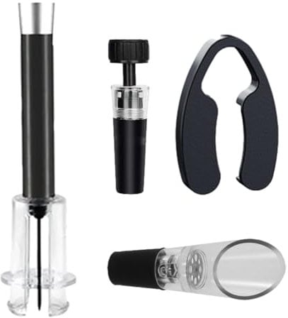 Wine Over Set 2024 Wino The Go Wino The Go Wine Opening Set with cutter, Air Pressure Pompe Décapsuleur Ouvre-bouteilles, Aiguille de pompe, décapsuleur de vin pratique, accessoires pour bar à