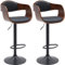 CLP Lot de 2 tabourets de Bar Kingston avec Rembourrage de Haute qualité I Chaise de Bar réglable en Hauteur, Couleur:Noyer/Noir, Matériel:Similicuir