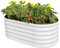 Land Guard Verzinktes Hochbeet, 45,7 cm hoch, 1,2 x 60 cm, verzinktes Pflanzgefäß, Gartenkästen für den Außenbereich, ovales großes Metall-Hochbeet für Gemüse, Perlweiß, 4 x 2 x 1,15 m