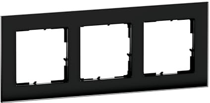 LEGRAND, SEANO Natura 3-fach Rahmen aus Echtmaterial, nachhaltige Produktion und Verpackung, Designausführung: Black Smoked Glass, 766113