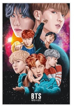 MOHTOY K-Pop BTS Poster auf Leinwand, Schlafzimmer, Dekoration, Sportlandschaft, Büro, Zimmer, Dekoration, Geschenk, ungerahmt, 30 x 45 cm