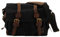 Sechunk Vintage Militär Leder Canvas Umhängetasche Laptop Tasche Retro Messenger Taschen (Schwarz, Large-17‘’)