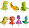 FELHPSP 7pcs Green Dinosaur Cake Decorations 3D Dinosaur Cake Decorations Dinosaur Cake Topper Dinosaur Cupcake Topper for Boys Animals Theme Birthday Party Decor
