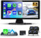 4K Telecamera Posteriore 4 Telecamere Set con Wireless Carplay Android Auto,10,36 Pollici Monitor 4 Diviso schermo, Bluetooth/Trasmettitore FM/Loop Video/WiFi Video per Camion/Bus/LKW/Furgone/Roulotte