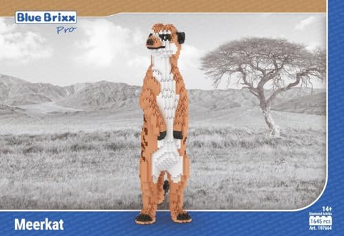 BlueBrixx Pro 107664 – Erdmännchen (Diamond Blocks) aus Klemmbausteinen mit 1645 Bauelementen