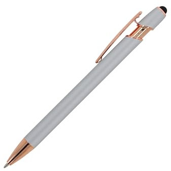 Livepac-Office 5x Touchpen Kugelschreiber Roségold/aus Metall/Soft-Touch/Farbe: silber