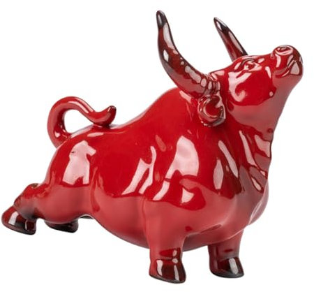Warmhm Bull Statue Ox Modell Ornament Feng Shui Power Dekorative Keramik Figur Für Home Office