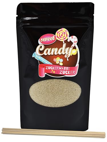Hopser Food Fun Aromazucker Farbzucker für Zuckerwatte, Zuckerwattemaschinen, Popcorn, Dekorieren, (200 g mit 10 Stäben (200 g, Cola)