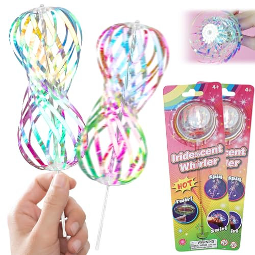 VEQENIFY 2 Stück Rainbow Twirler Rainbow Spinner Magic Rainbow Spinner Regenbogen-Twirler Regenbogen-Wirbel Regenbogen-Spinner für Partys, Festivals und Kinder Erwachsene Coole Tanzrequisite