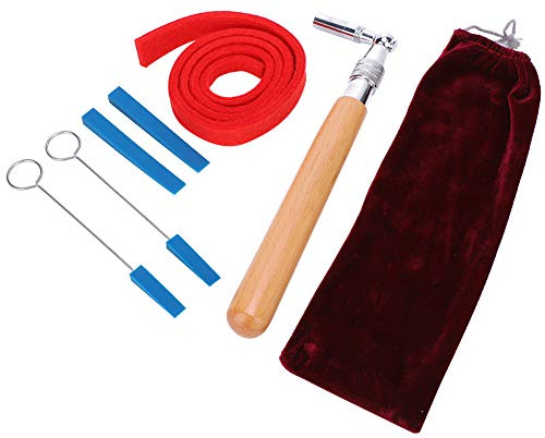 6Pcs Professional Piano Tuner Kit with Tuning Hammer, Mute Clamps, and Rubber Pads for Grand Piano Repair and Maintenance