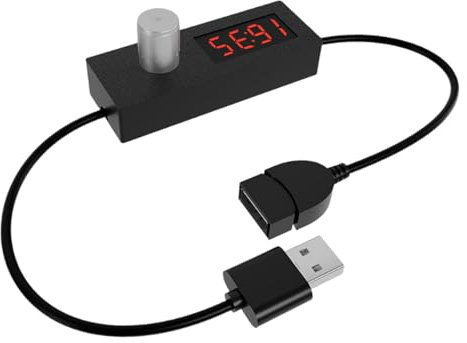Ronyme USB Power Timer Cord Timing Power-Off Cord d'alimentation USB Cordon d'adaptateur USB Compact avec minuterie pour Le Ventilateur USB Lampes de Bureau