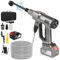 Nettoyeur Haute Pression sans Fil, 21V Max 200 Bar Nettoyeur Haute Pression avec Batterie de 3,0Ah, Press & Clean Pistolet de Lavage avec écran LCD de Puissance et 3 Vitesses (Argent avec 1 Batterie)