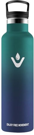 Botella Agua Acero Inoxidable 750ml, Cantimplora Termo con Pajita y Filtro, sin BPA, Reutilizable, Fácil de llevar, Termo a Prueba de Fugas, Cantimplora para Adultos, Oficina, Escuela, Bicicleta