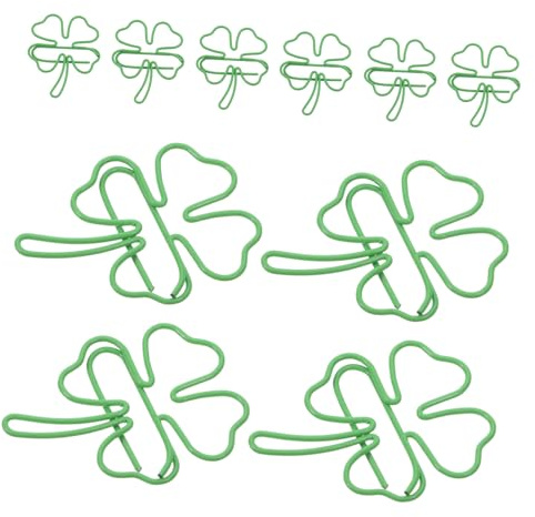 Gadpiparty 20stücke -kleeblatt Büroklammern Form Von Vierblättrigen Kleeblättern Lesezeichen Für Büro Deko Für Irische Und Patrick Day