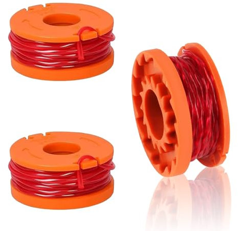 QZKJQDD 3pcs Replacement Strimmer Line for Worx Macallister Strimmer Spool Compatible With Mac Allister MGTP18Li / Qualcast/Worx/Spear & Jackson Lawnmower, 1.65mm 10ft Replacement Spool and Line