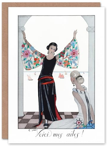 Artery8 George Barbier Art Card Here Are My Wings Vintage Fashion Advert