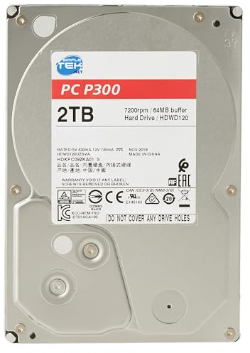 SIMPLETEK - 2TB 7200RPM 3.5 SATA III HDD Hard Drive 128MB Cache Ideal for Desktop PC