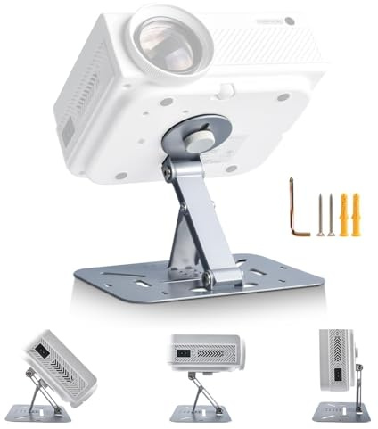 ZDSSY Mini Beamer Ständer,Projektor Halterung mit 1/4 Zoll Schraubschnittstelle Projektorhalter(6mm),Multifunktional Silber Desktop Projector Ständer,Rechteckige