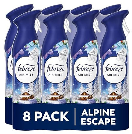 Febreze Air Freshener Spray Alpine Escape 8x185ML, 2in1 Fight Odours and Freshens