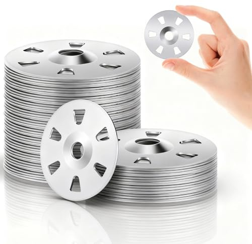 500Pcs 35mm Diameter Washers for Installation of Foam Board Galvanized Steel Washer Wall Washer for Fixing Fastening and Supporting Foam Board Fasteners, Plasterboard and Tiles