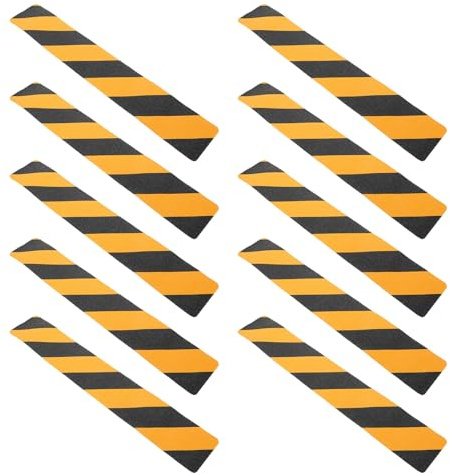 Treppenstufenmatten 10 Stück Rutschfest, Selbstklebend, 81x15, 2 Cm | Pvc, Orange, für Holztreppen und Fliesen, Wetterfest, für Innenbereich und Terrasse, Starke Griffigkeit