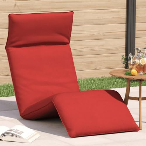 THOYTOUI Klappbare Sonnenliege Rot - Verstellbare Saunaliege & Strandliege mit 5-Fach Verstellbarkeit (175x54x8,5 cm) für Entspannung im Garten oder am Strand