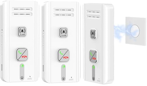 Interphone sans Fil, 500m Système D'interphone sans Fil Longue Portée (Blanc - Lot de 3)