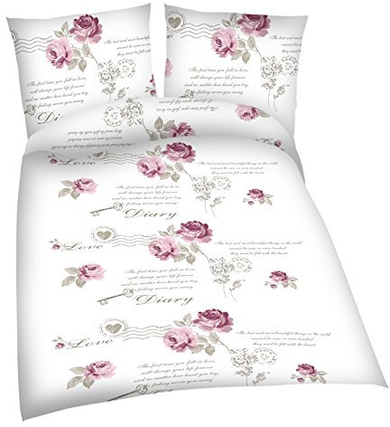 Bettwäsche Rosen von JEMIDI Bettbezug Bettbezüge Bettgarnitur 135cm x 200cm Bettdecke Kopfkissen 2 teilig Bett Wäsche Singlebett Bezüge Mädchen Jungen Bezüge Bezug (Romantik)