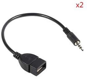 superior ZRL® Convertidor Adaptador Cable de 3.5mm Macho Audio AUX Jack a USB 2.0 Tipo a OTG Hembra para Reproducir música en Coche (20cm)