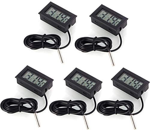 DollaTek 5Pcs LCD Digital Thermometer temperaturfühler Sensor Tester für Kühlschrank Freezers Aquarium