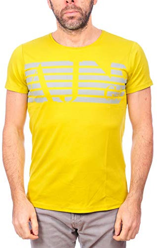 ARMANI JEANS Men's Crew Neck Short Sleeve T-Shirt * Large - Yellow - XXL
