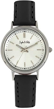 Sophie and Freda Berlin Women's Quartz Black Genuine Leather Silver Watch SAFSF4801