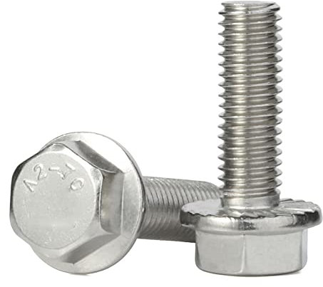 M8-1,25 x 30 mm Flansch-Sechskantschrauben, Edelstahl 18-8 (304), blanko, DIN 6921, 15 Stück