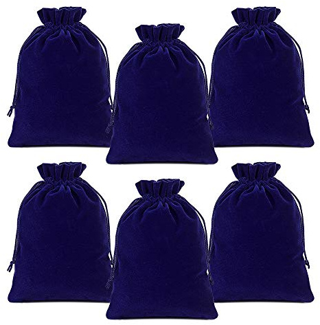 Lucky Monet 25/50/100PCS Velvet Drawstring Bags Jewelry Pouches for Christmas Birthday Party Wedding Favors Gift Candy Headphones Art and DIY Craft (25Pcs, Royal Blue, 5” x 7”)
