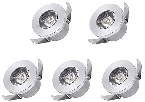 Elitlife Mini LED Einbaustrahler 5 X 1W mit Trafo Stecksystem Einbauspot Deckenspots Einbauleuchten Einbaurahmen (5 x 1W Warmweiß-1)