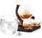 Maverton Globe Whiskey Decanter Set with 4 Glasses - 850 ml Carafe with Ship Inside - You can Personalise Tumblers as Gift for Men - 50. Birthday