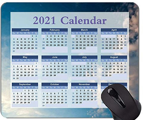 Kalender für 2021 Jahre Mouse Pad, Cloudous Blue Sky Mousepads