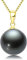 Collier avec pendentif en perles noires de Tahiti - Or 18 carats - Collier de perles de culture des mers du Sud - Pour femmes et filles - Avec chaîne en argent, Or, Perle noire, perle de culture